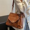 main image0Women s Casual Shoulder Bags Quality Oil Wax Skin Tote Bag Simple Brand Designer Handbag Female