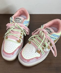 main image0Women s Sneakers Sports Shoes Kawaii Platform Flats Harajuku Casual Fashion Pink Women Vulcanized Shoes Spring