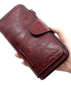 main image0Women s wallet made of leather Wallets Three fold VINTAGE Womens purses mobile phone Purse Female