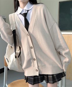 main image12021 Korean Japanese New Sweater Female Outer Wear Sweater Coat school uniform Japanese fashion College Loose