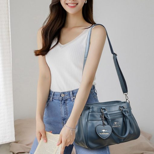main image13 Layers High Quality Leather Handbag Purse Luxury Designer Women Large Capacity Shoulder Crossbody Tote Bag