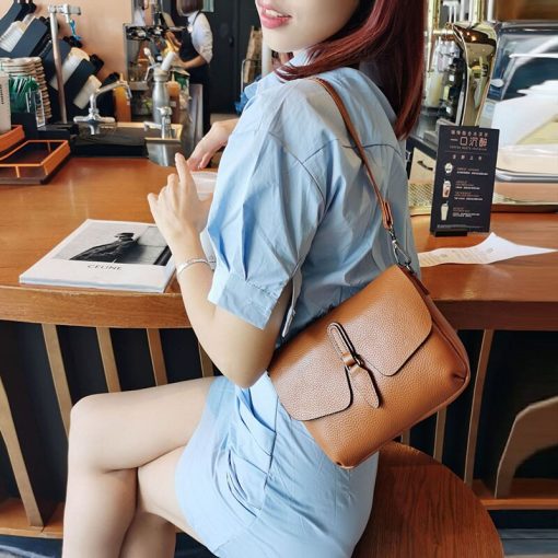 main image1Cross Shoulder Messenger Bag Women s Small Real Cow Genuine Leather Bag Ladies Small Crossbody Bags