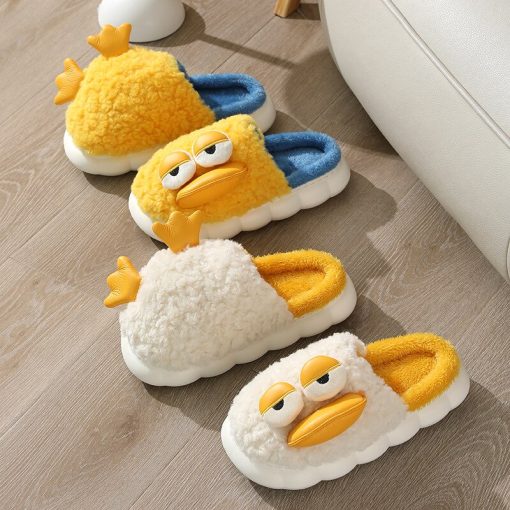 main image1Cute Duck Slippers Women Shoes Winter Slippers Indoor House Shoes Warm Plush Slipper Couples Home Platform