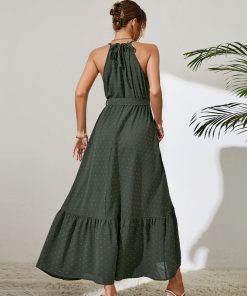 main image1KEBY ZJ Women s Dress Factory Wholesale Promotion Summer Casual Elegant Party Army Green Sleeveless Chiffon