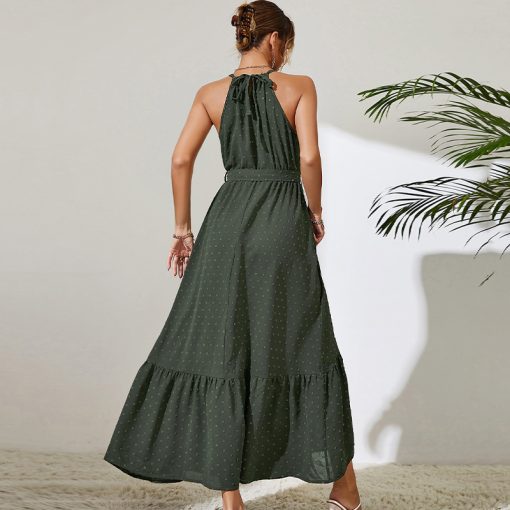main image1KEBY ZJ Women s Dress Factory Wholesale Promotion Summer Casual Elegant Party Army Green Sleeveless Chiffon
