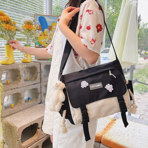 main image1Korean Fashion Casual Big Bag Student School Bags for Teenage Girls Messenger Bag Shoulder Bag Crossbody