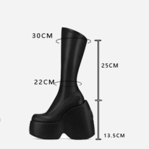 main image1Women Motorcycle Boots Strange Style High Heels Platform Woman Over The Knee High Boots Party Club