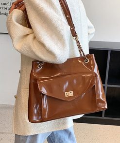 main image1Women s Casual Shoulder Bags Quality Oil Wax Skin Tote Bag Simple Brand Designer Handbag Female