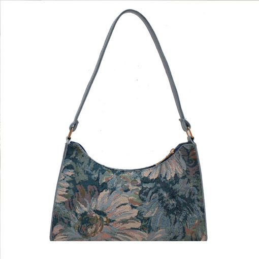 main image1Women s Underarm Bags Autumn 2022 Trendy New Oil Painting Shoulder Bag Cute Simple Handbags And