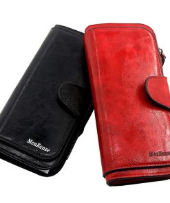 main image1Women s wallet made of leather Wallets Three fold VINTAGE Womens purses mobile phone Purse Female