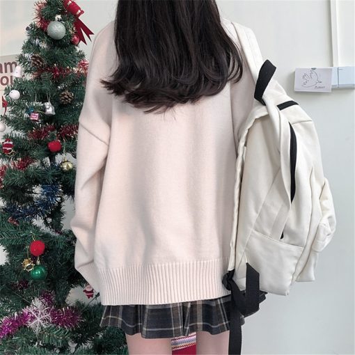 main image22021 Korean Japanese New Sweater Female Outer Wear Sweater Coat school uniform Japanese fashion College Loose