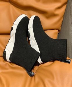 main image2Black Elastic Kint Sock Shoes Woman Mesh 2021Spring Female Platform Sneakers Women Hip Hop Femme Basket