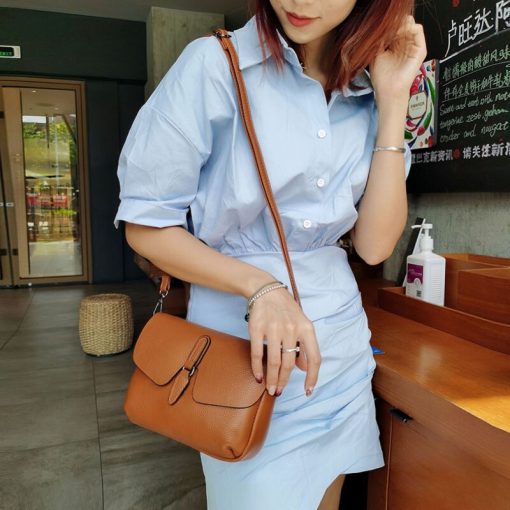 main image2Cross Shoulder Messenger Bag Women s Small Real Cow Genuine Leather Bag Ladies Small Crossbody Bags