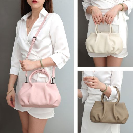 main image2Elegant Fashion Women s Genuine Leather Handbags and Purses Tote Bag Ladies Shoulder Crossbody Bags for