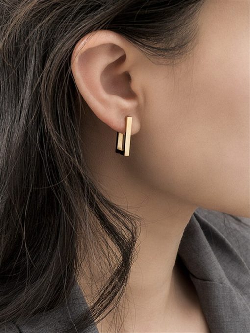 main image2Kshmir Geometric Earrings Rectangular gold earrings Women s earrings metal titanium steel earrings 2020 New trendy