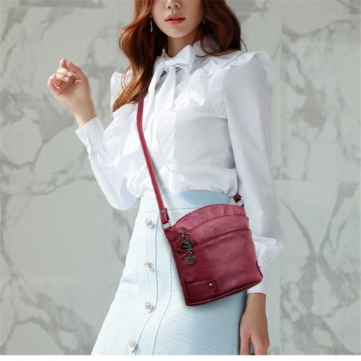 main image2Multi layer Pockets Women Leather Shoulder Bag Luxury Handbags Women Bags Designer Small Crossbody Bags For