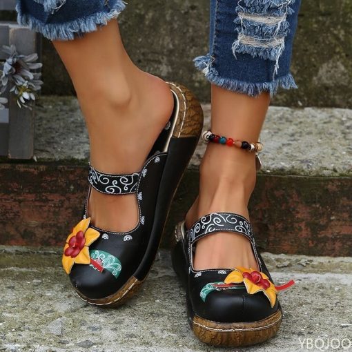 main image2Women Summer Shoes 2022 New Comfort Roman Platform Sandals Women Flower Non slip Plus Size Baotou