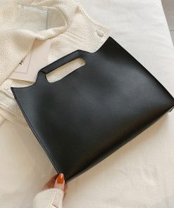 main image32021 New Soft PU Leather Women s Handbag Solid Color Large Capacity Retro Casual Tote Business