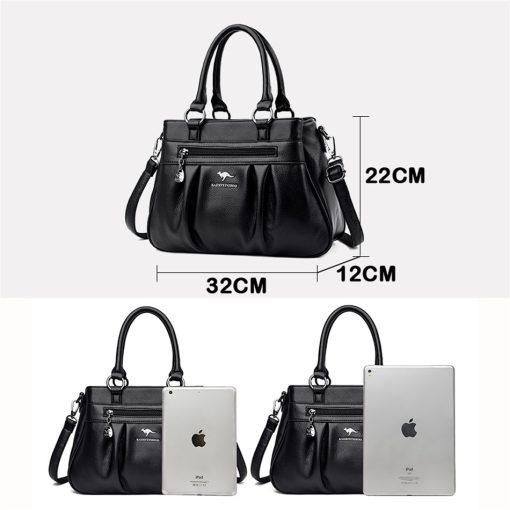 main image33 Layers High Quality Leather Handbag Purse Luxury Designer Women Shoulder Crossbody Tote Top handle Bag