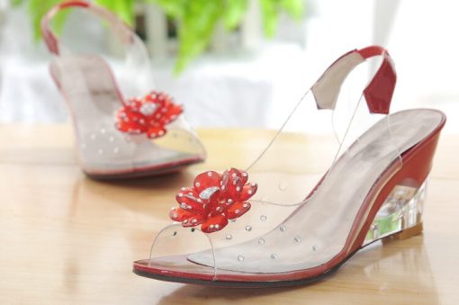 main image3Akexiya 2021 Fashion SummerHigh Quality Wedge Heel Sandals Casual Shoes Women Stylish Transparent Open Toe High