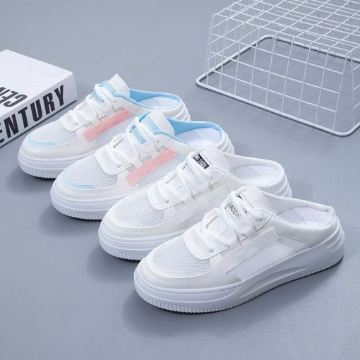 main image3Baotou Outer Wear Slippers Women s Summer New White Fashion Flat Bottom Breathable Shoes Spring Leisure