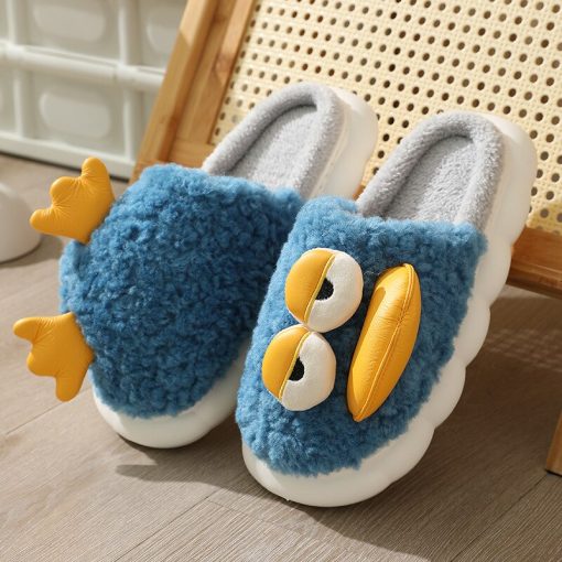 main image3Cute Duck Slippers Women Shoes Winter Slippers Indoor House Shoes Warm Plush Slipper Couples Home Platform