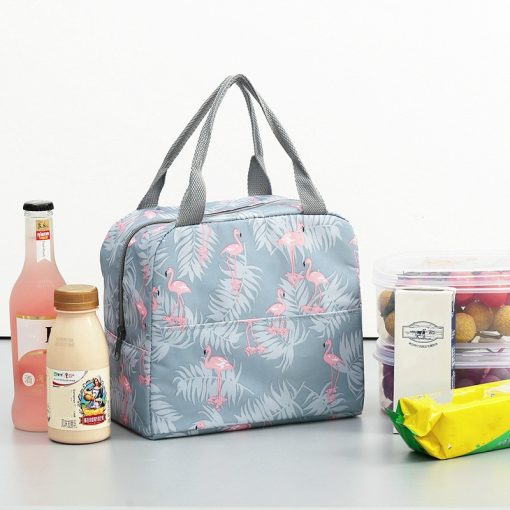 main image3Functional Pattern Cooler Lunch Box Portable Insulated Canvas Lunch Bag Thermal Food Picnic Lunch Bags For