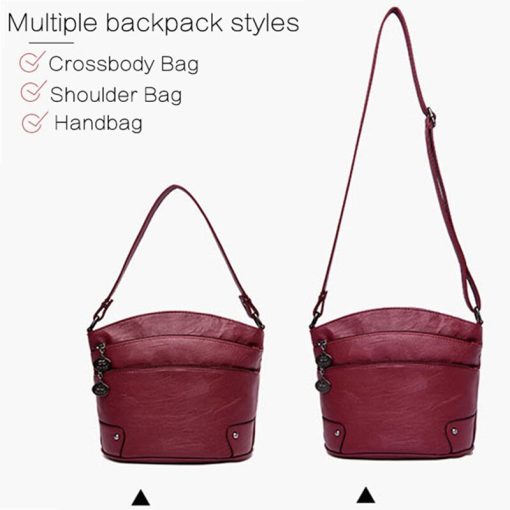 main image3Multi layer Pockets Women Leather Shoulder Bag Luxury Handbags Women Bags Designer Small Crossbody Bags For