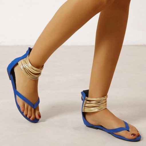 main image3Summer 2022 New Fashion Women Romen Open Toe Shoes Flip Flops Flat Sandals Women Plus Size