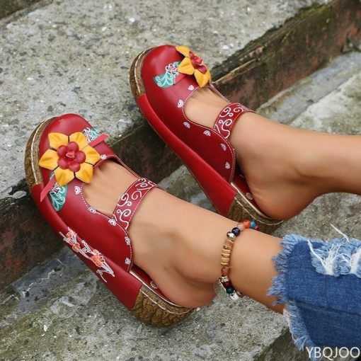 main image3Women Summer Shoes 2022 New Comfort Roman Platform Sandals Women Flower Non slip Plus Size Baotou