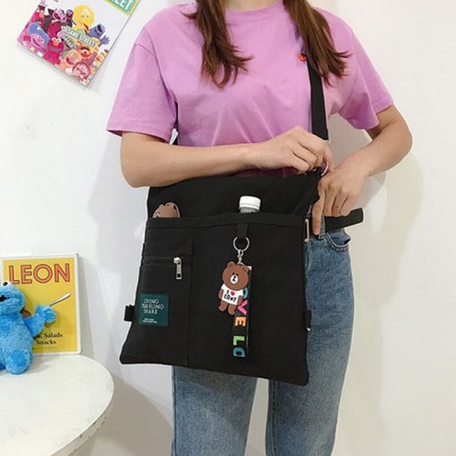main image3Women s Bag Crossbody Handbag Female Shopper Fashion Simple Quality Bolsas Korean Designer Shoulder Canvas Bags