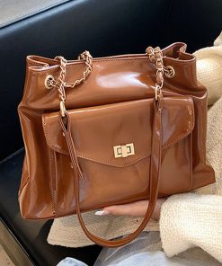 main image3Women s Casual Shoulder Bags Quality Oil Wax Skin Tote Bag Simple Brand Designer Handbag Female