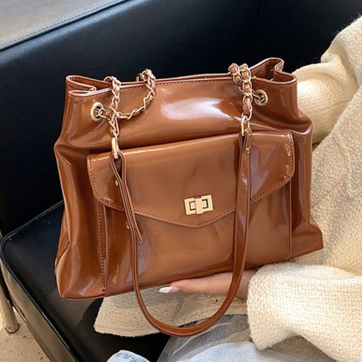 main image3Women s Casual Shoulder Bags Quality Oil Wax Skin Tote Bag Simple Brand Designer Handbag Female