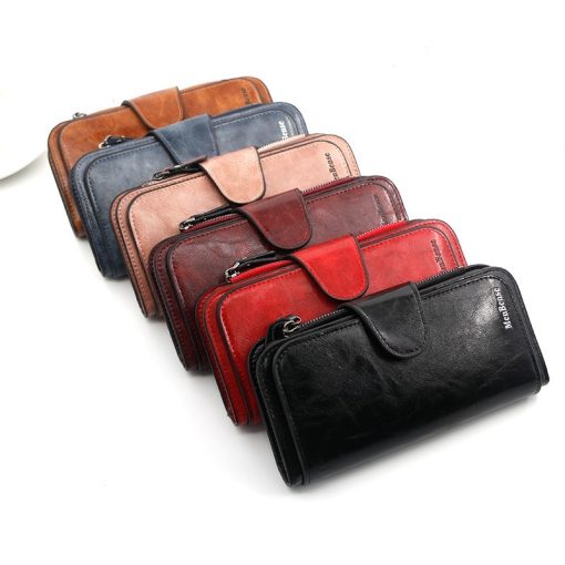 main image3Women s wallet made of leather Wallets Three fold VINTAGE Womens purses mobile phone Purse Female