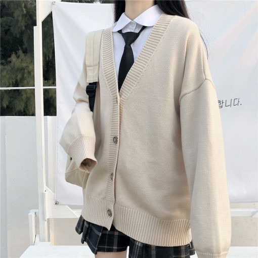 main image42021 Korean Japanese New Sweater Female Outer Wear Sweater Coat school uniform Japanese fashion College Loose