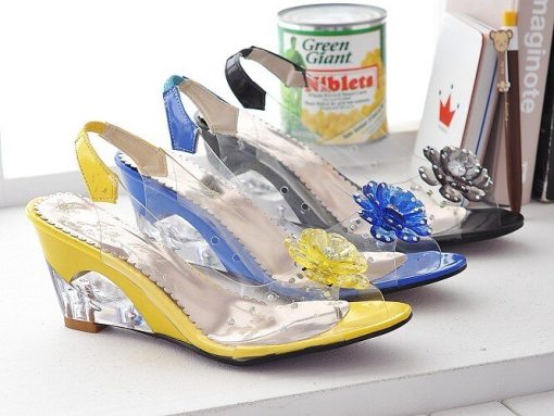 main image4Akexiya 2021 Fashion SummerHigh Quality Wedge Heel Sandals Casual Shoes Women Stylish Transparent Open Toe High