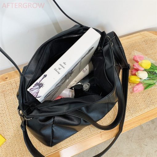main image4Big Black Tote Bags for Women Large Hobo Shopper Bag Roomy Handbag Quality Soft Leather Crossbody