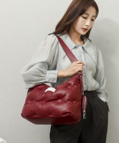 main image4Brands Sapce Padded Large Tote Bag Designer Women Handbags Luxury Nylon Down Cotton Shoulder Bags Plaid
