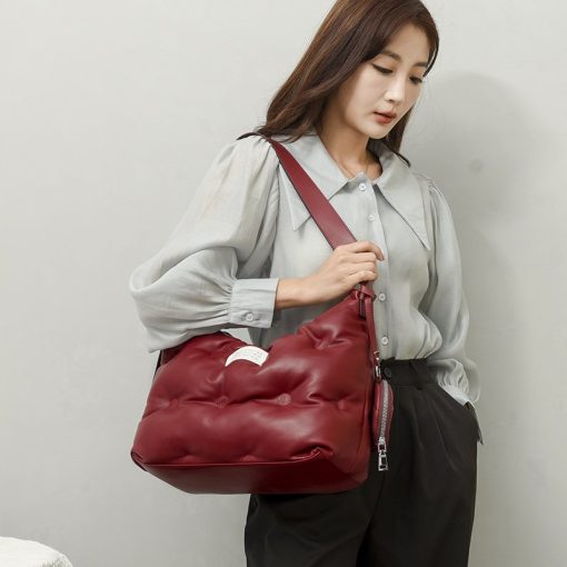 main image4Brands Sapce Padded Large Tote Bag Designer Women Handbags Luxury Nylon Down Cotton Shoulder Bags Plaid
