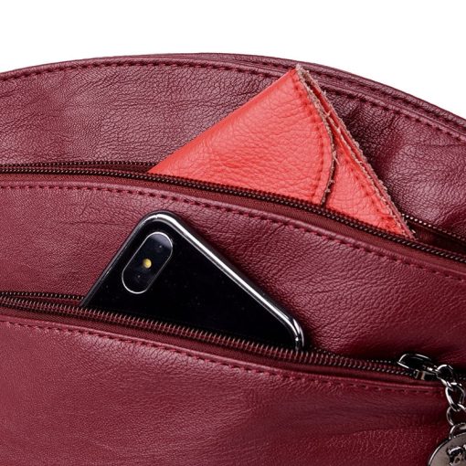 main image4Multi layer Pockets Women Leather Shoulder Bag Luxury Handbags Women Bags Designer Small Crossbody Bags For
