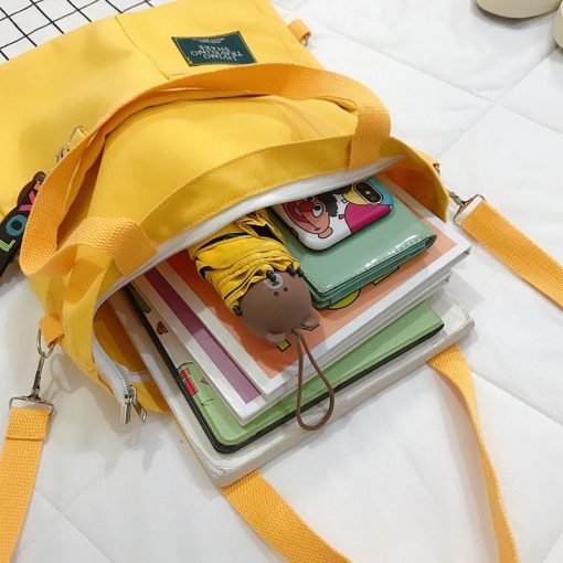 main image4Women s Bag Crossbody Handbag Female Shopper Fashion Simple Quality Bolsas Korean Designer Shoulder Canvas Bags