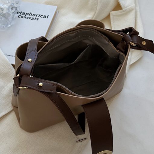 main image4women s simple shoulder bags quality soft leather crossbody bag new brand designer handbag female casual