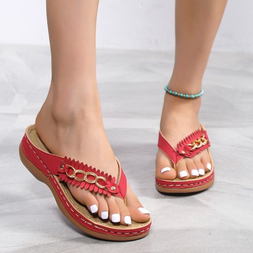 main image52022 New Summer Flower Women s Sandals Car Line Non slip Beach Shoes Large Size Flip