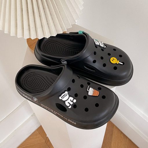main image5Comwarm New Women Sandals Clogs Hole Shoes Men Beach Shoes EVA Light Sandals Home Bathroom Slippers