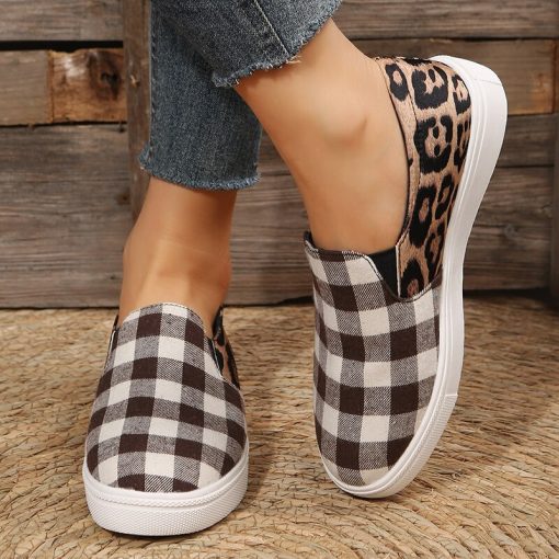main image5Women Casual Shoes Slip On Canvas Walking Shoes For Ladies Loafers Flat Shoes Cute Walking Sandals