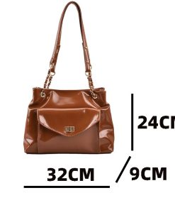 main image5Women s Casual Shoulder Bags Quality Oil Wax Skin Tote Bag Simple Brand Designer Handbag Female