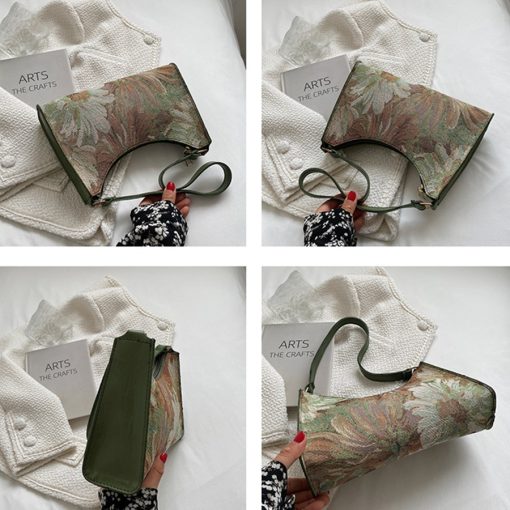 main image5Women s Underarm Bags Autumn 2022 Trendy New Oil Painting Shoulder Bag Cute Simple Handbags And