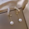 variant image02022 New Classic Elegant Imitation Pearl Dangle Earrings For Women Crystal Long Tassel Exquisite Drop Earring