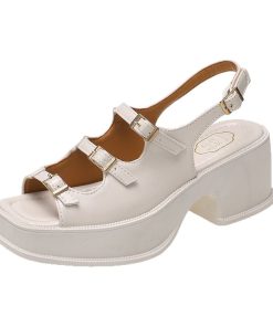 variant image02022 New Platform Sandals Ladies High Heels Summer Women s Shoes Wedge Sandals Open Toe Shallow