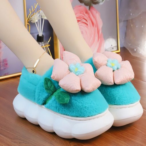 variant image0Cotton Slippers Women s Autumn And Winter Wear Cute And Sweet Indoor Home Thick soled Bag